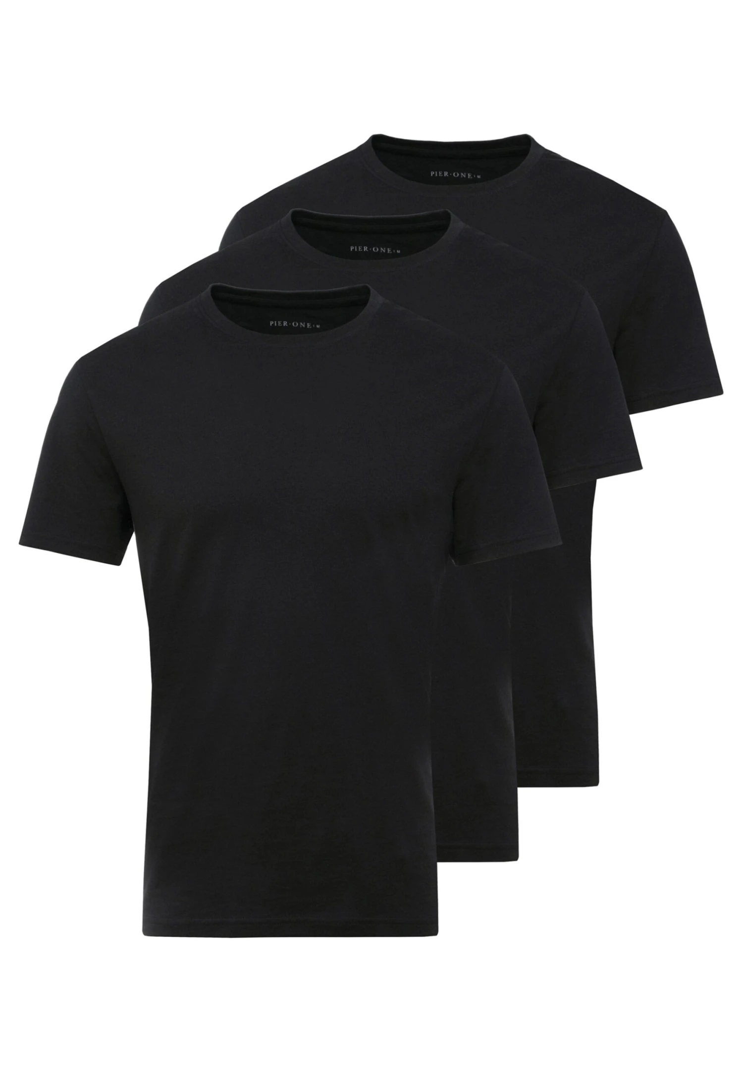 Pier One 3 Pack - T-Shirts - Black 6 Pier One 3 Pack - T-Shirts - Black - Bilde 4