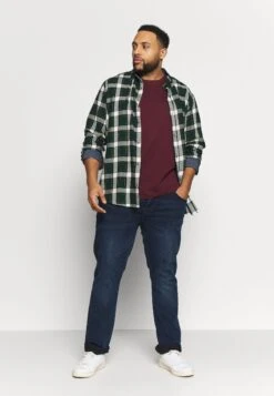 Pier One 2 Pack - T-Shirts - Dark Blue/Bordeaux