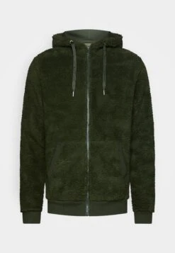Pier One Borg Zip-Up Jacket - Fleecejakke - Dark Green