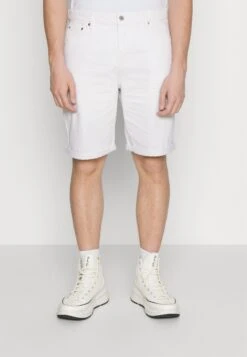 Pier One Colored Twill White Denim - Jeansshorts - White Denim