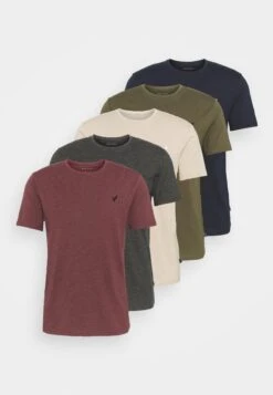 Pier One 5 Pack - T-Shirts - Dark Grey/Dark Blue/Olive -Pier One 0f912bddd05048f8b5cda3d15e55e149