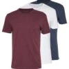 Pier One 3 Pack - T-Shirts - Mottled Bordeaux/White/Blue -Pier One 1a1b68220b7042e3b86fe00c310634af