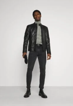 Pier One 2 Pack - Basic Turtleneck - Strikkegenser - Black/Mottled Light Grey