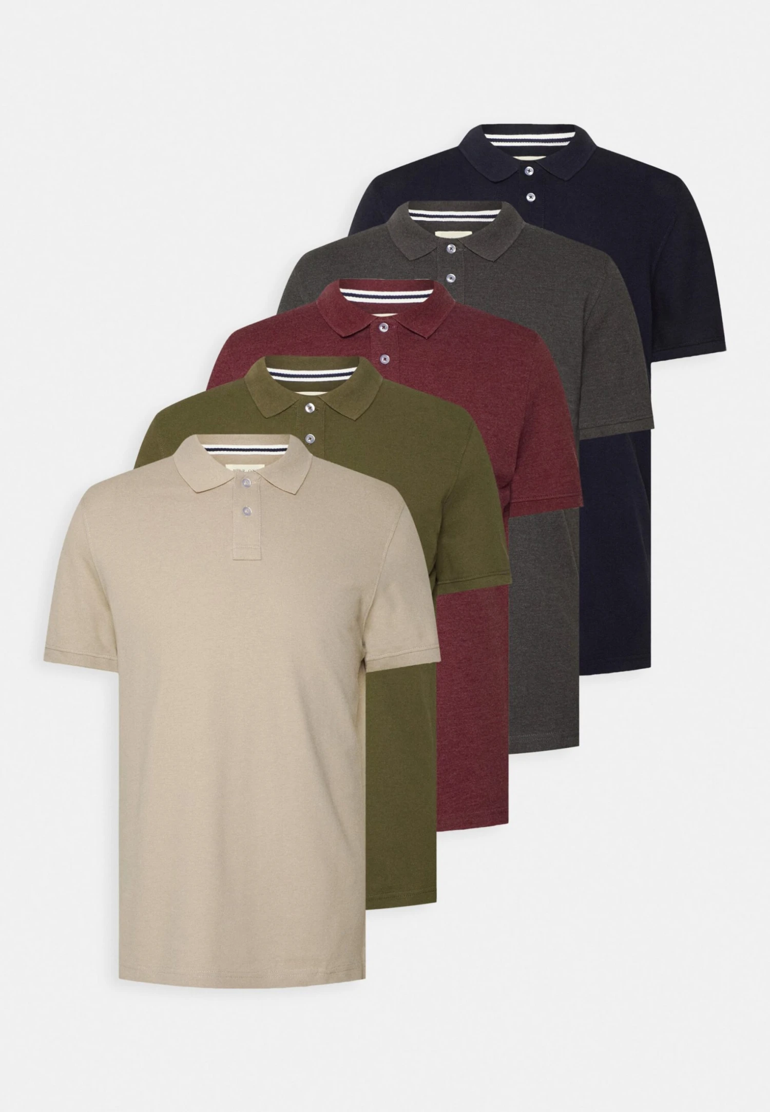 Pier One 5 Pack - Poloskjorter - Bordeaux/Olive/Dark Grey 3 Pier One 5 Pack - Poloskjorter - Bordeaux/Olive/Dark Grey