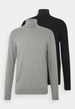 Pier One 2 Pack - Basic Turtleneck - Strikkegenser - Black/Mottled Light Grey 19 Pier One 2 Pack - Basic Turtleneck - Strikkegenser - Black/Mottled Light Grey -Pier One 2df07891f3cf443da67ee4c7a11ee632