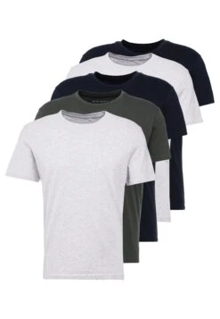 Pier One 5 Pack - T-Shirts - Dark Blue/Grey/Khaki -Pier One 325cf046ffc64432affa66ab60fd39f6