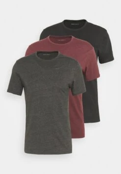 Pier One 3 Pack - T-Shirts - Black/Mottled Dark Grey/Bordeaux -Pier One 3a3d359b577841e6a576172d8b53126f
