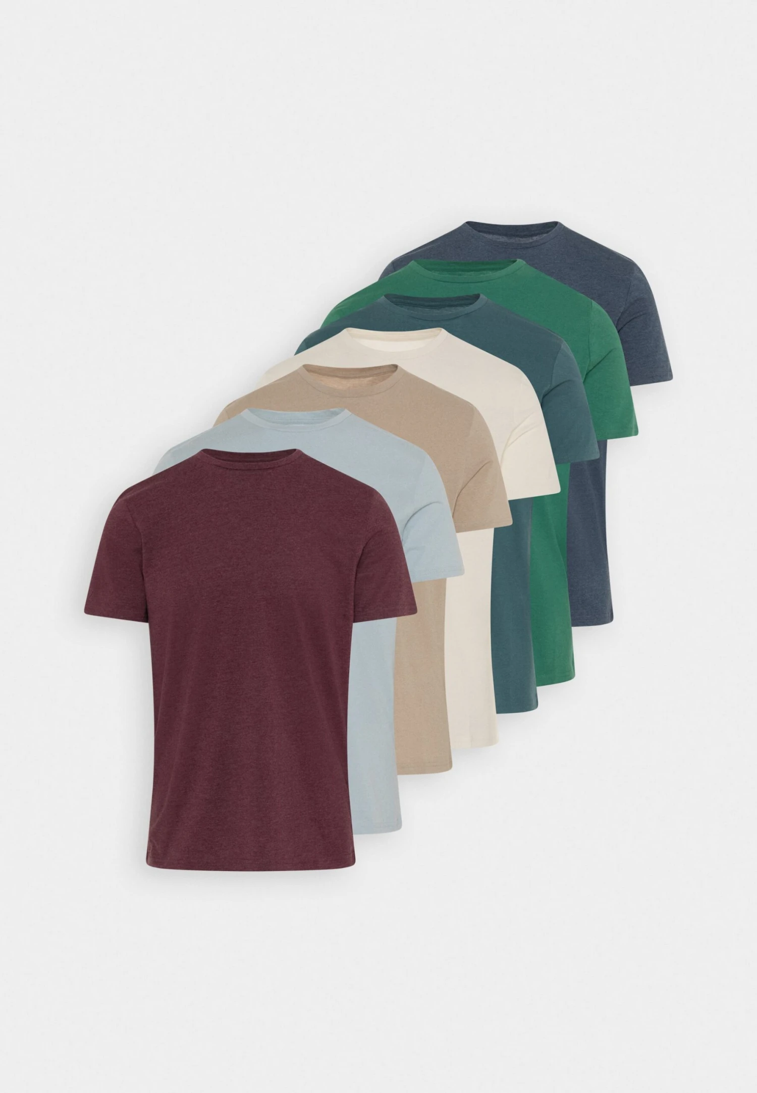 Pier One 7 Pack - T-Shirts - Blue/Mottled Bordeaux/White 12 Pier One 7 Pack - T-Shirts - Blue/Mottled Bordeaux/White - Bilde 10
