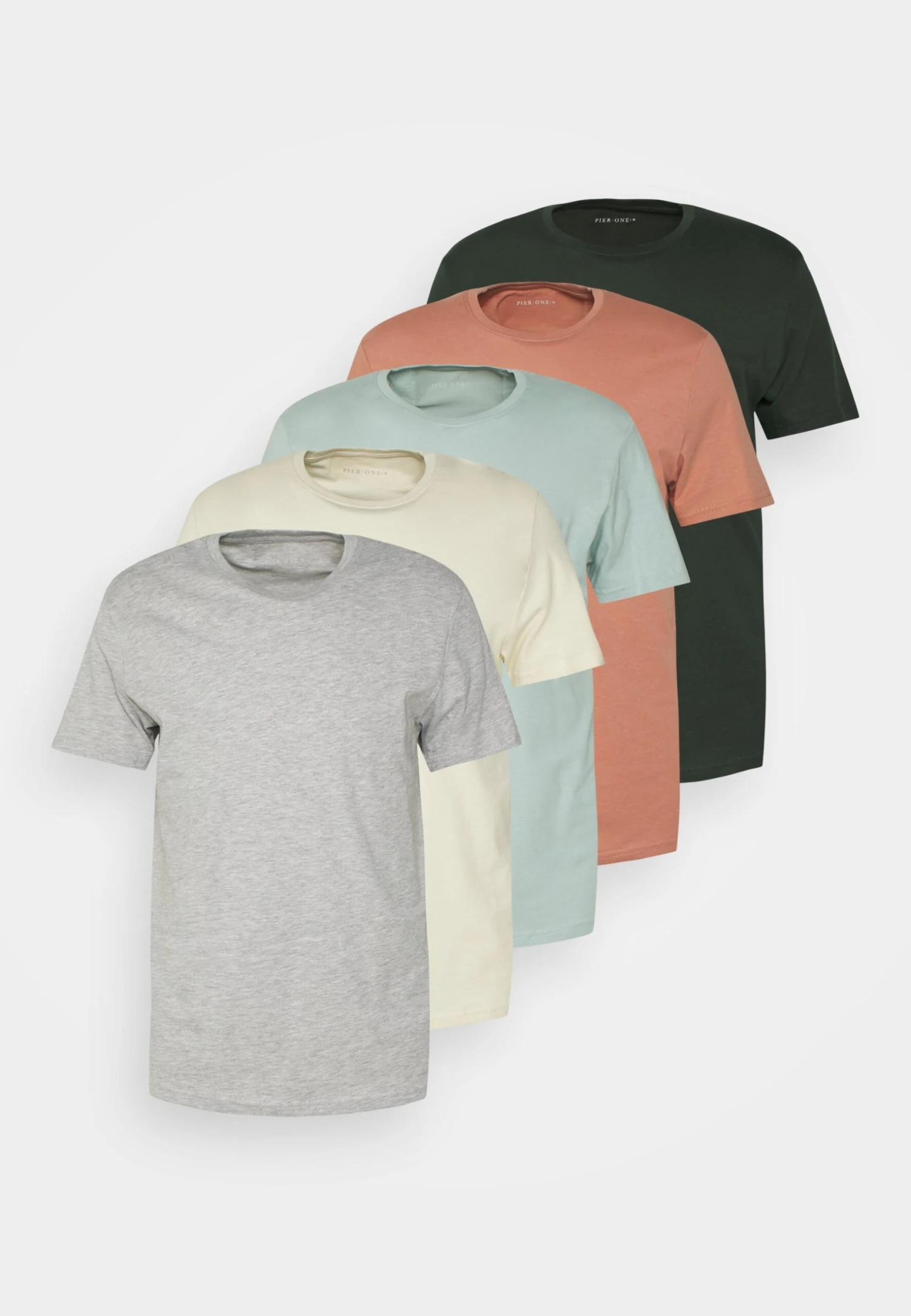 Pier One 5 Pack - T-Shirts - Stone/Blue/Mottled Light Grey - 4 Pier One 5 Pack - T-Shirts - Stone/Blue/Mottled Light Grey - - Bilde 2
