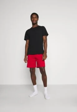 Pier One 17 Pier One 3 Pack - Pyjamasbukse - Black/Mottled Dark Grey/Red