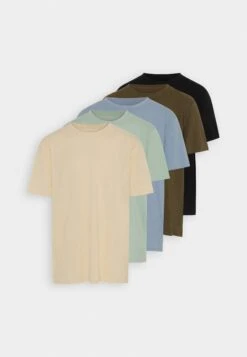 Pier One 5 Pack - T-Shirts - Mint/Off-White/Khaki -Pier One 5b5778993dfc4612b1bc7d2cac39f5f3