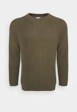 Pier One Big Stitch Mix Crewneck - Strikkegenser - Olive