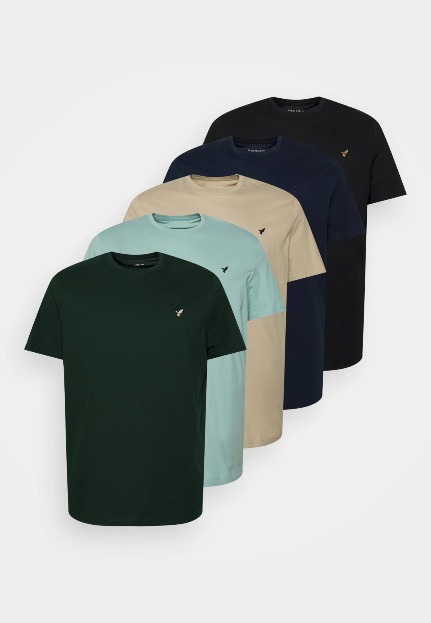 Pier One 5 Pack - T-Shirts - Dark Green/Beige/Light Blue 8 Pier One 5 Pack - T-Shirts - Dark Green/Beige/Light Blue - Bilde 6