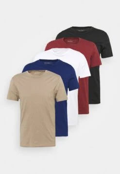 Pier One 5 Pack - T-Shirts - White/Black/Bordeaux -Pier One 821a9428a35f403f8260cec51cee307c