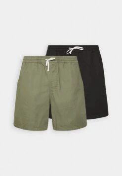Pier One 2 Pack - Shorts - Olive/Black -Pier One 8f4f659af78442c185d8dbca74fb1591