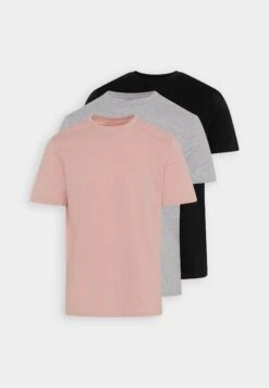 Pier One 3 Pack - T-Shirts - Mottled Light Grey/Pink/Black -Pier One 99867f7702c549b5b66de9a87bff9eae