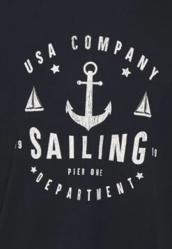 Pier One T-Shirts Med Print - Dark Blue -Pier One 9b8149978dcd4d6c9c88d3b0eab2b7c5