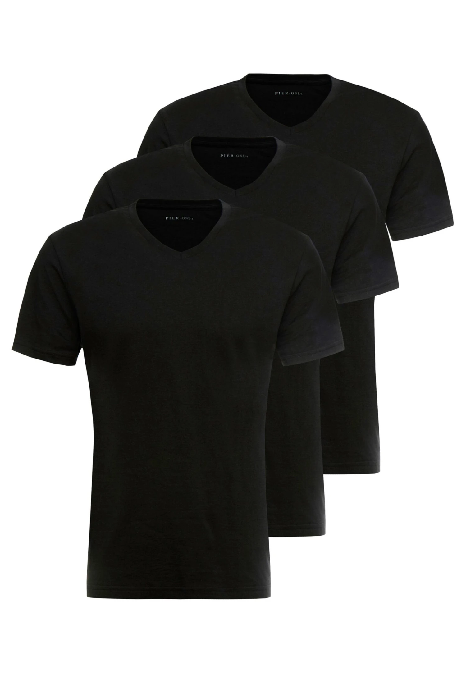 Pier One 3 Pack- T-Shirts - Black 6 Pier One 3 Pack- T-Shirts - Black - Bilde 4