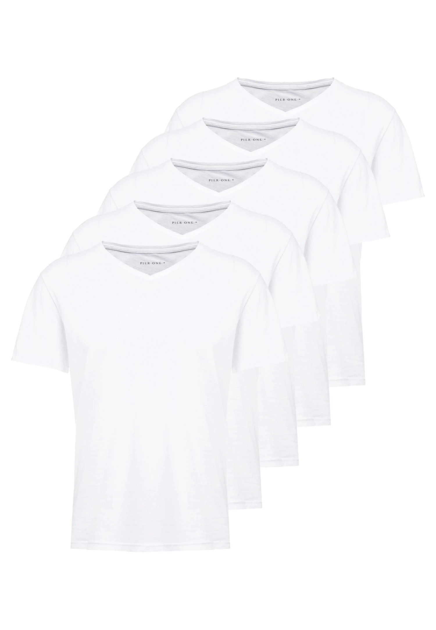 Pier One 5 Pack - T-Shirts - White 6 Pier One 5 Pack - T-Shirts - White - Bilde 4