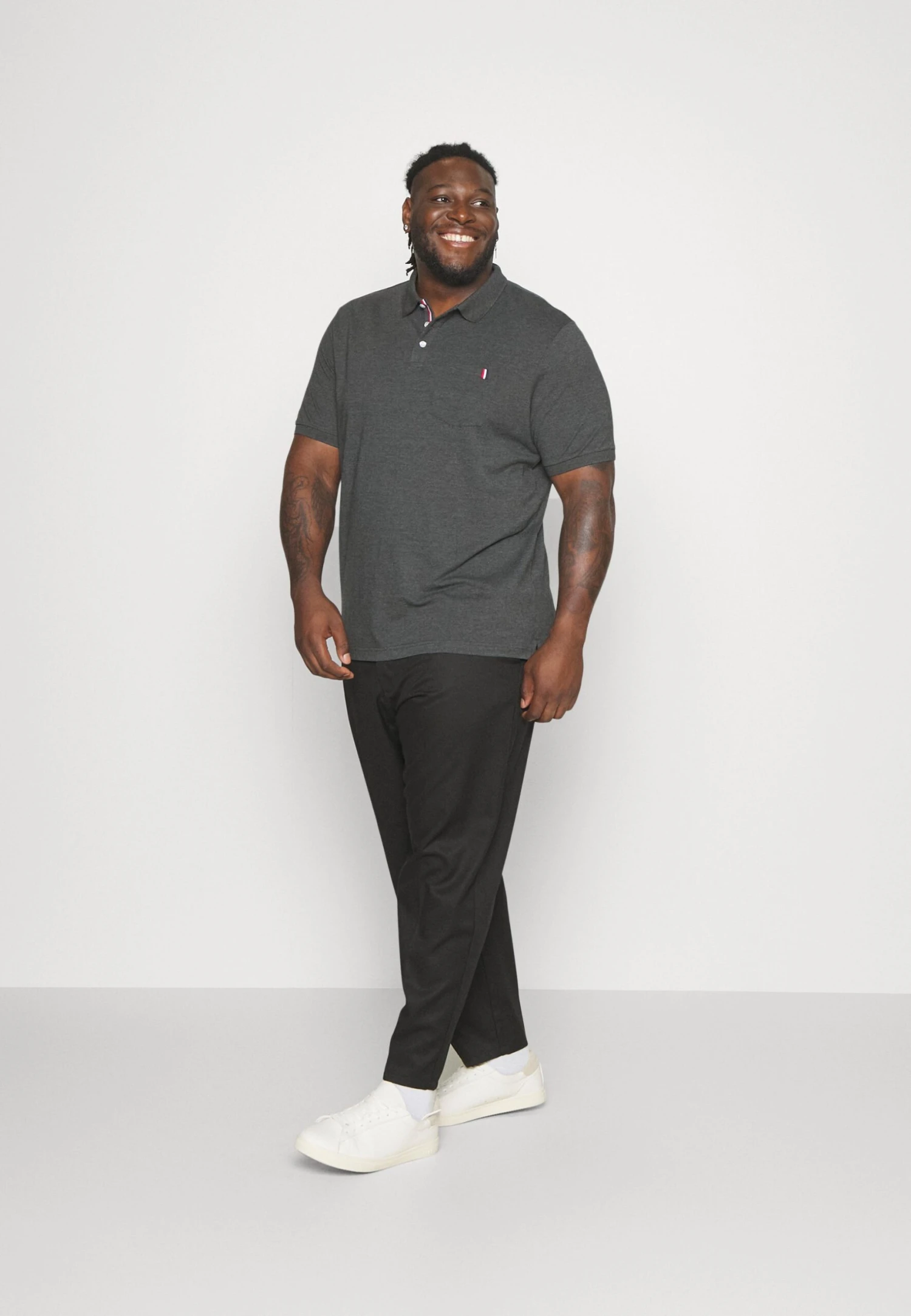 Pier One Tricolore Trim- Poloskjorter - Dark Grey 4 Pier One Tricolore Trim- Poloskjorter - Dark Grey - Bilde 2