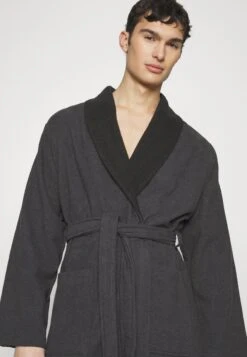 Pier One Shawl Towel Bathrobe - Badekåpe - Dark Grey -Pier One aedd72cbd7d04b83bcef8a6c104e08f9