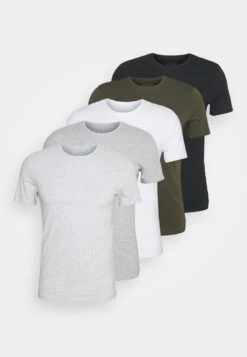 Pier One 5 Pack - T-Shirts - Black/White/Light Grey -Pier One af2e3648ccfd4b198cd51d1c4b807340