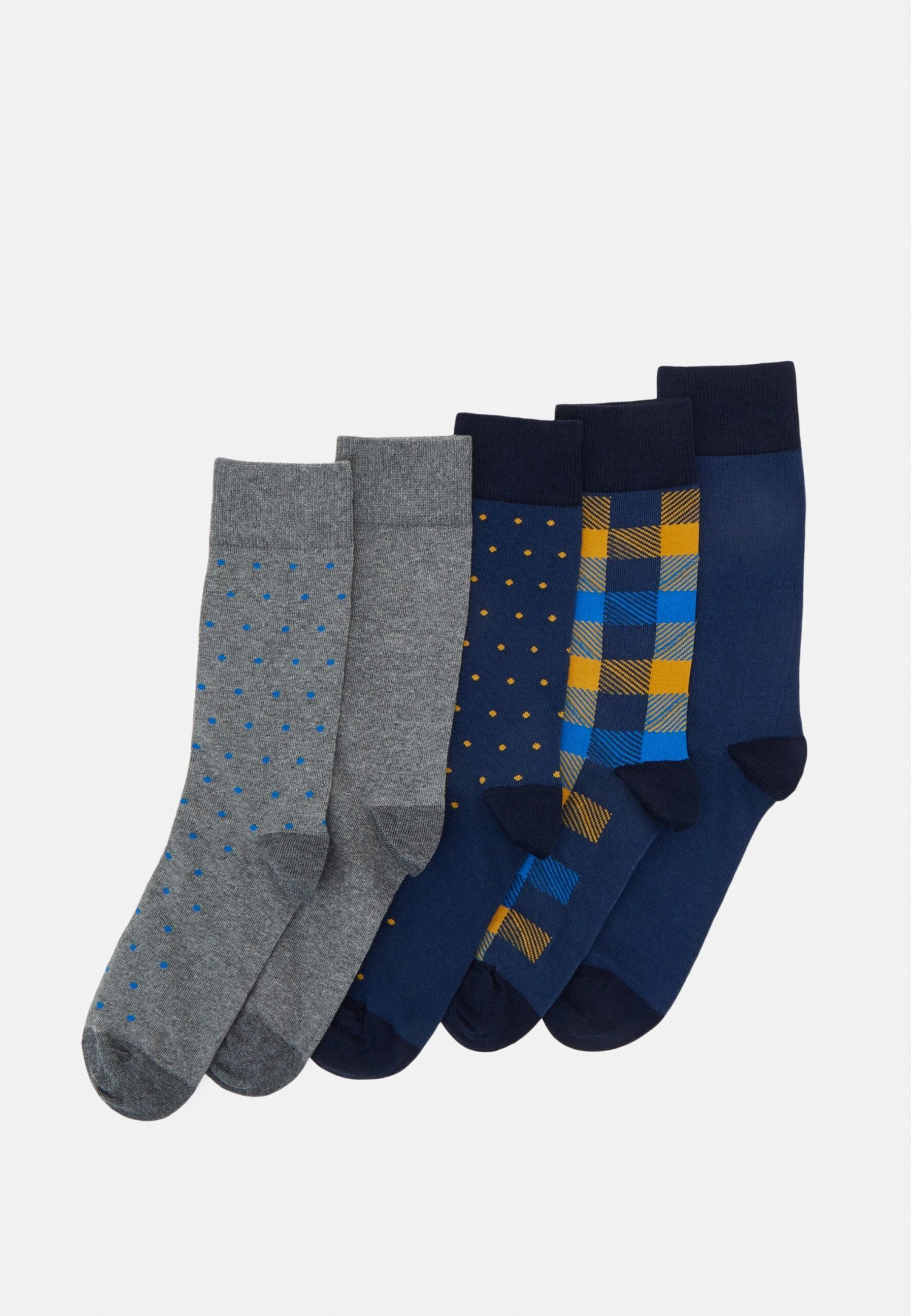 Pier One 5 Pack - Sokker - Yellow/Dark Blue/Grey 3 Pier One 5 Pack - Sokker - Yellow/Dark Blue/Grey
