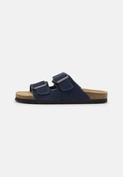 Pier One Leather Unisex - Tøfler - Dark Blue