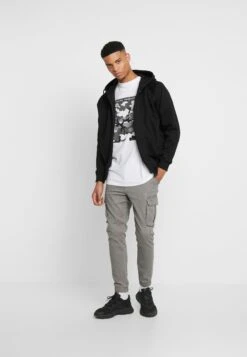 Pier One Cuffed Skinny Trouser- Cargobukse - Grey -Pier One bcf6802fe30f4fe39e862b57575270b4