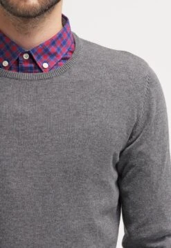 Pier One Basic Crewneck - Strikkegenser - Dark Grey Melange -Pier One c1b29baf2944429ea88183988b30aa5a