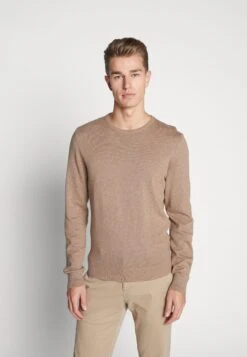 Pier One Basic Crewneck - Strikkegenser - Mottled Beige