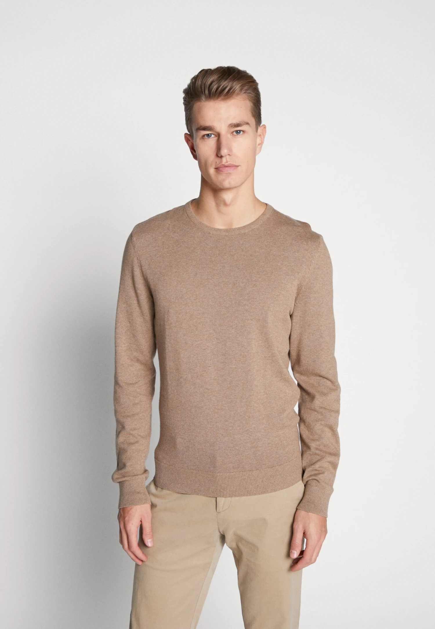 Pier One Basic Crewneck - Strikkegenser - Mottled Beige 3 Pier One Basic Crewneck - Strikkegenser - Mottled Beige