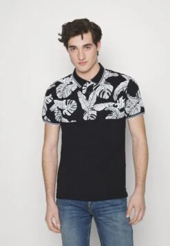 Pier One Yoke Mono- Poloskjorter - Black/White