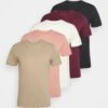Pier One 5 Pack - T-Shirts - White/Beige/Bordeaux 2 Pier One 5 Pack - T-Shirts - White/Beige/Bordeaux -Pier One e6daffffaf7146419f6e19248e6b0262