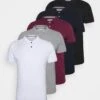 Pier One 5 Pack - Poloskjorter - Black/White/Bordeaux/Navy/Gray Marl