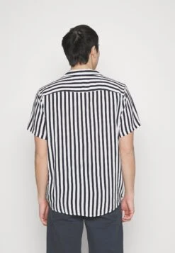 Pier One Skjorte - Dark Blue/White -Pier One f20c4c98ed0f469fb44c9fcda6a564b8