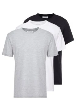 Pier One 3 Pack - T-Shirts - White/Black/Light Grey -Pier One f785e71fb58e4e639608a247ef343f6c
