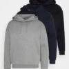 Pier One 3 Pack - Sweatshirt - Dark Blue/Black/Mottled Grey
